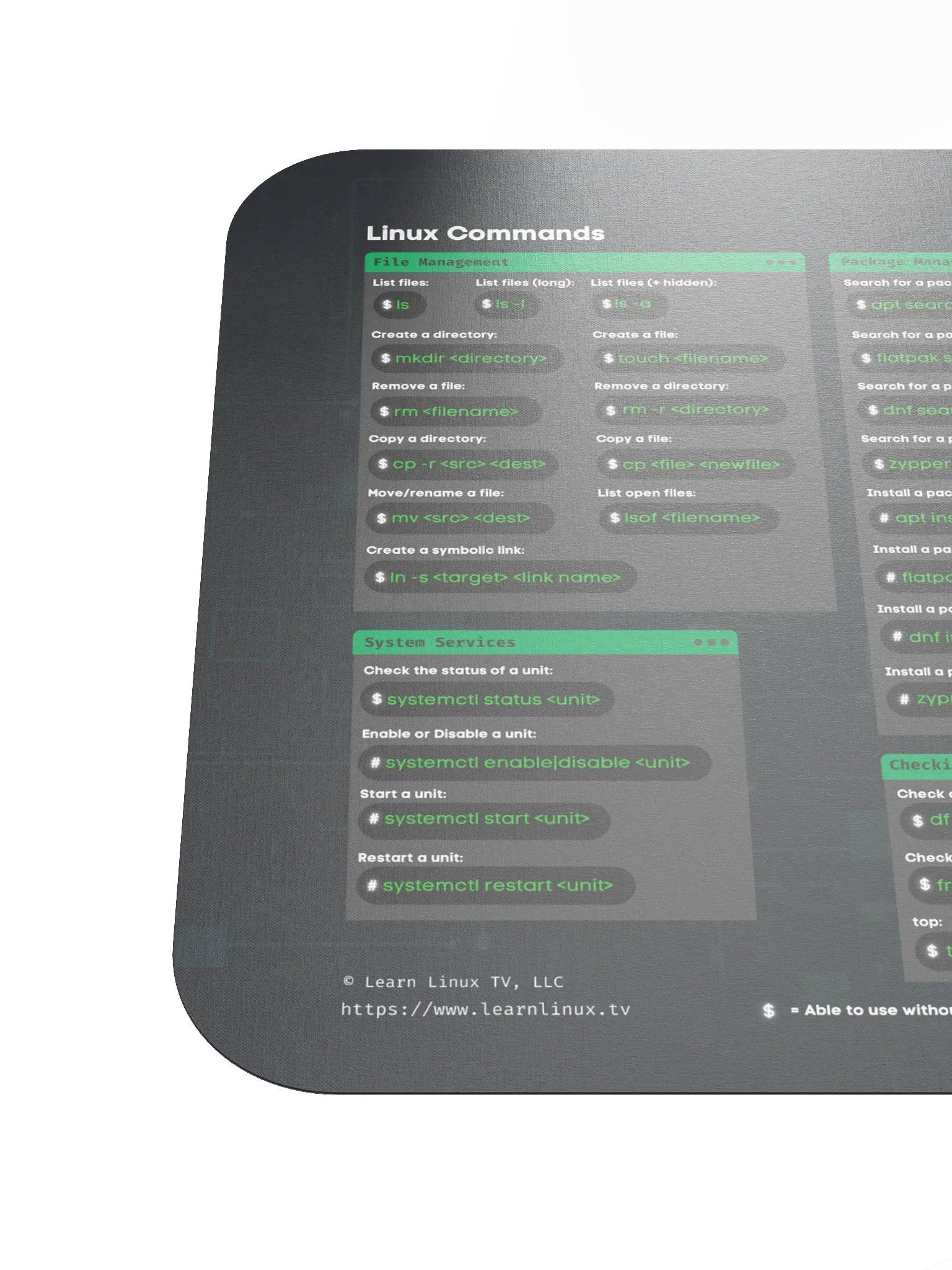 Linux Commands Cheat Sheet Mouse Pad product image (6)