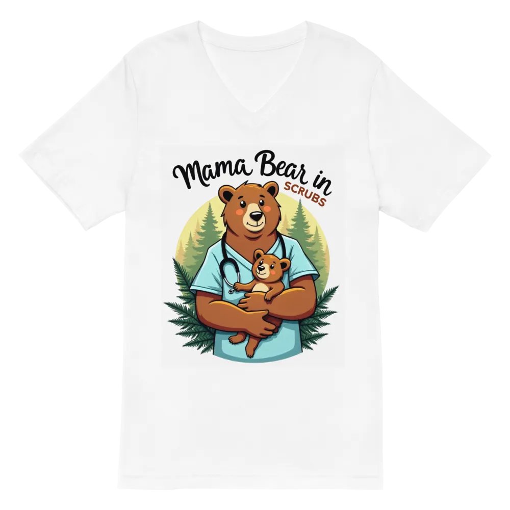 Mama Bear in Scrubs V-Neck Tee product image (2)