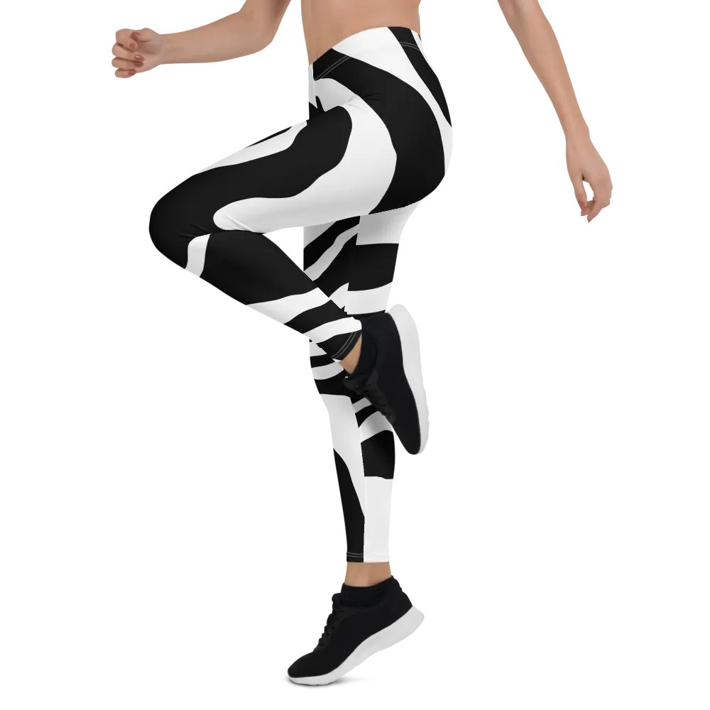 B/W Monochrome Waves Leggings product image (11)