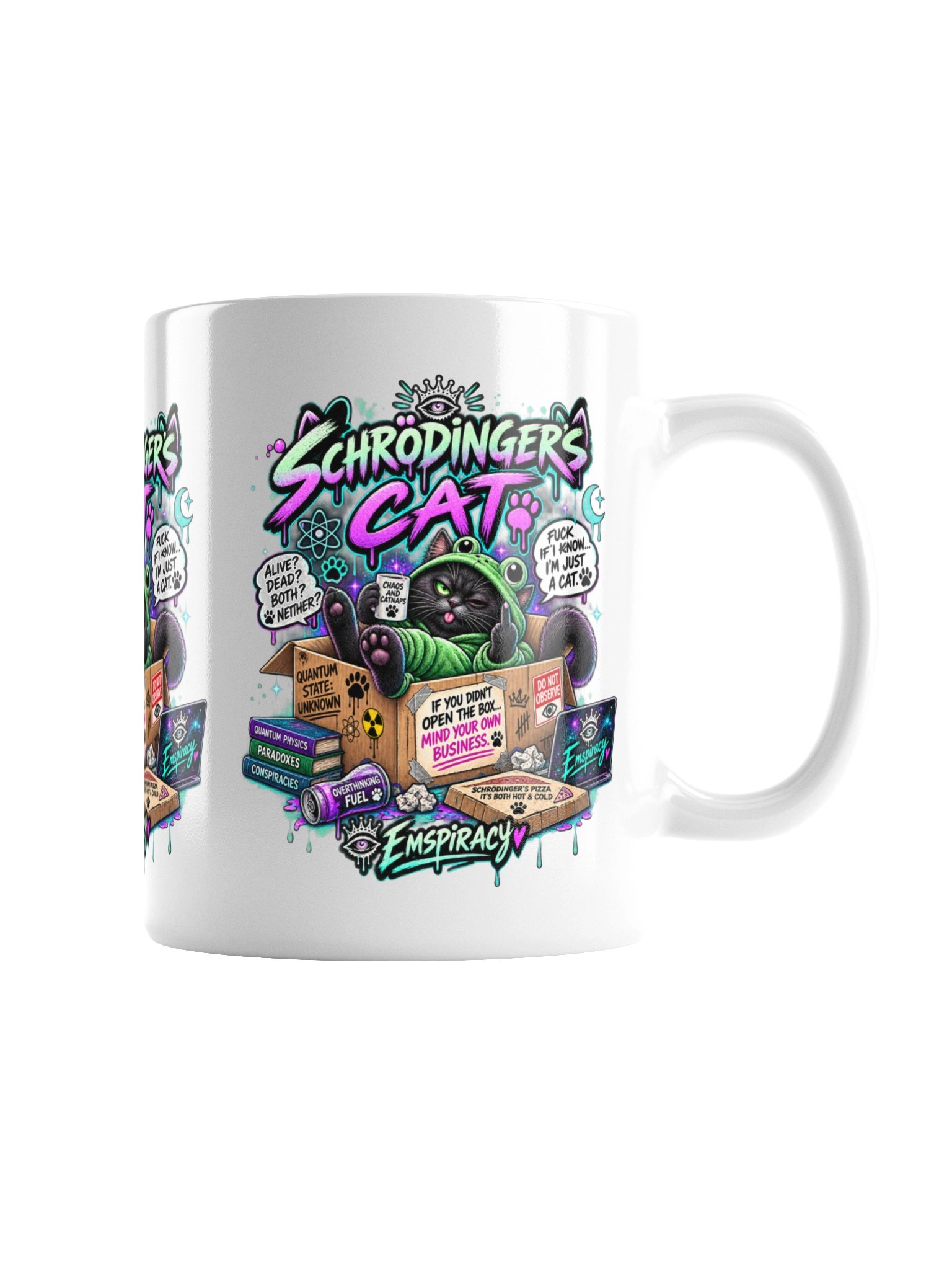 🐈‍⬛🐸☕ SCHRÖDINGER’S CAT FUCK KNOWS. I’M JUST A CAT. 😂💚 product image (3)
