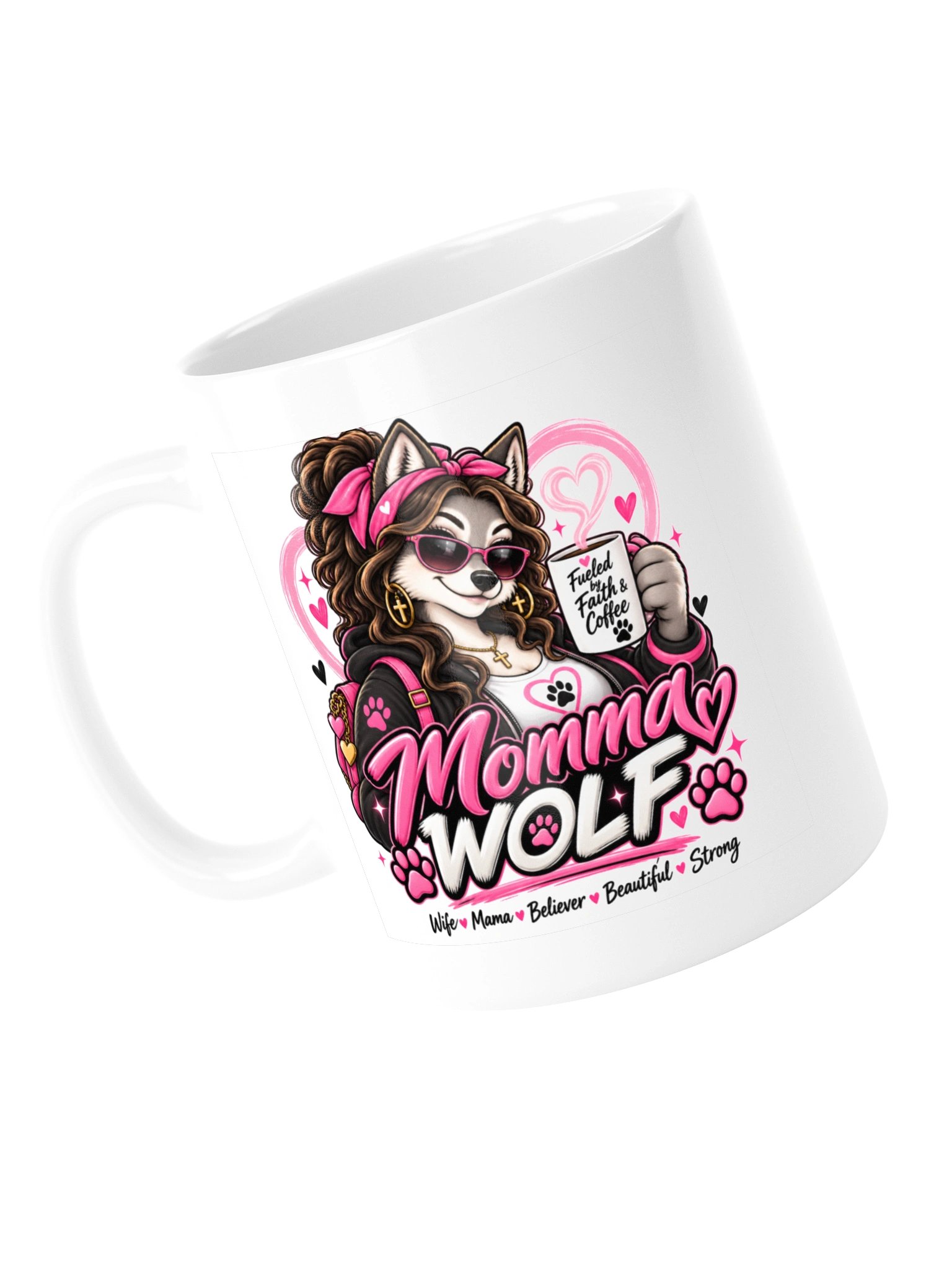 Momma Wolf “Fueled by Faith & Coffee” Mug product image (14)