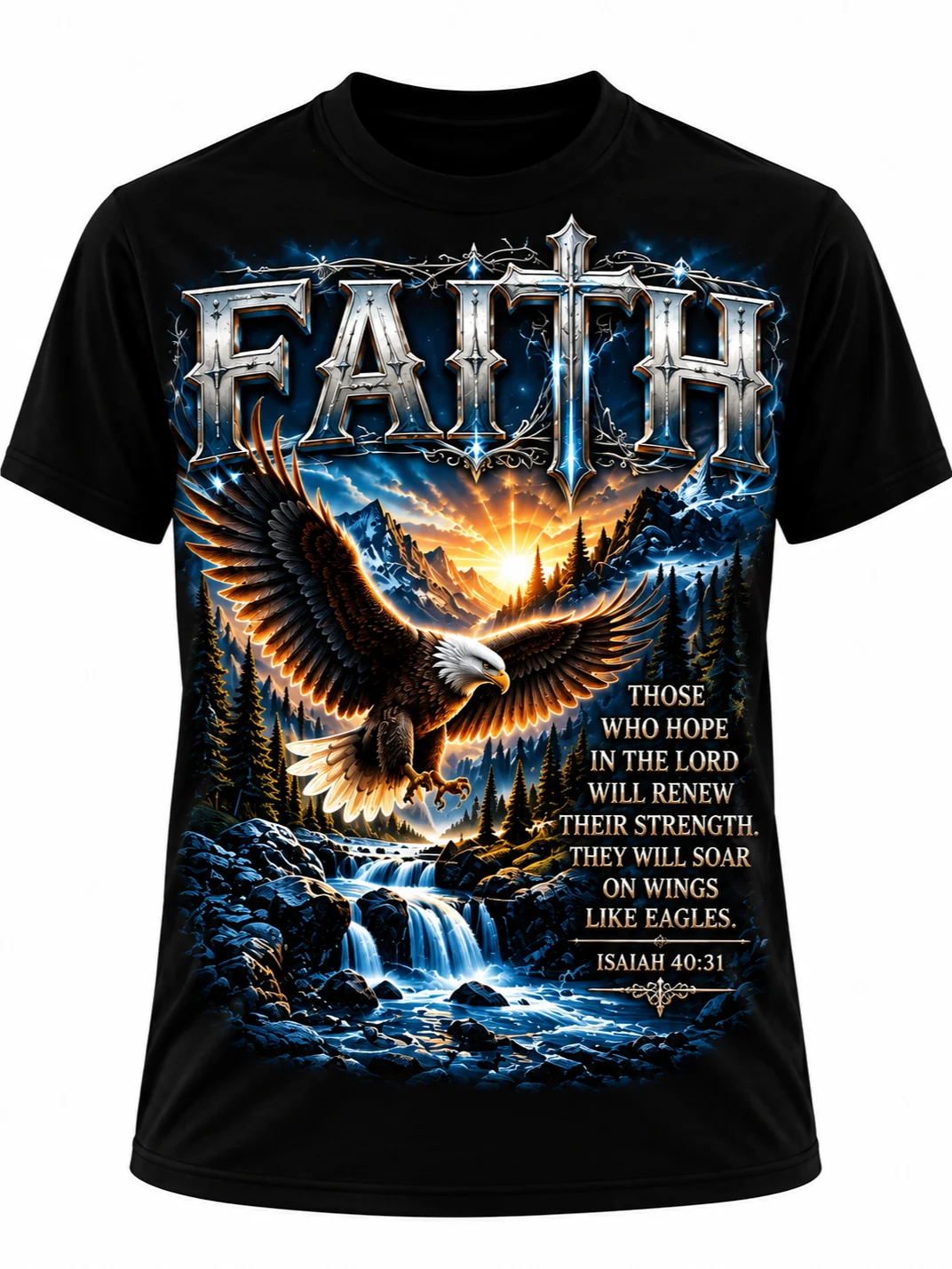 Faith – Soar on Wings Like Eagles – Isaiah 40:31 T-Shirt product image (2)