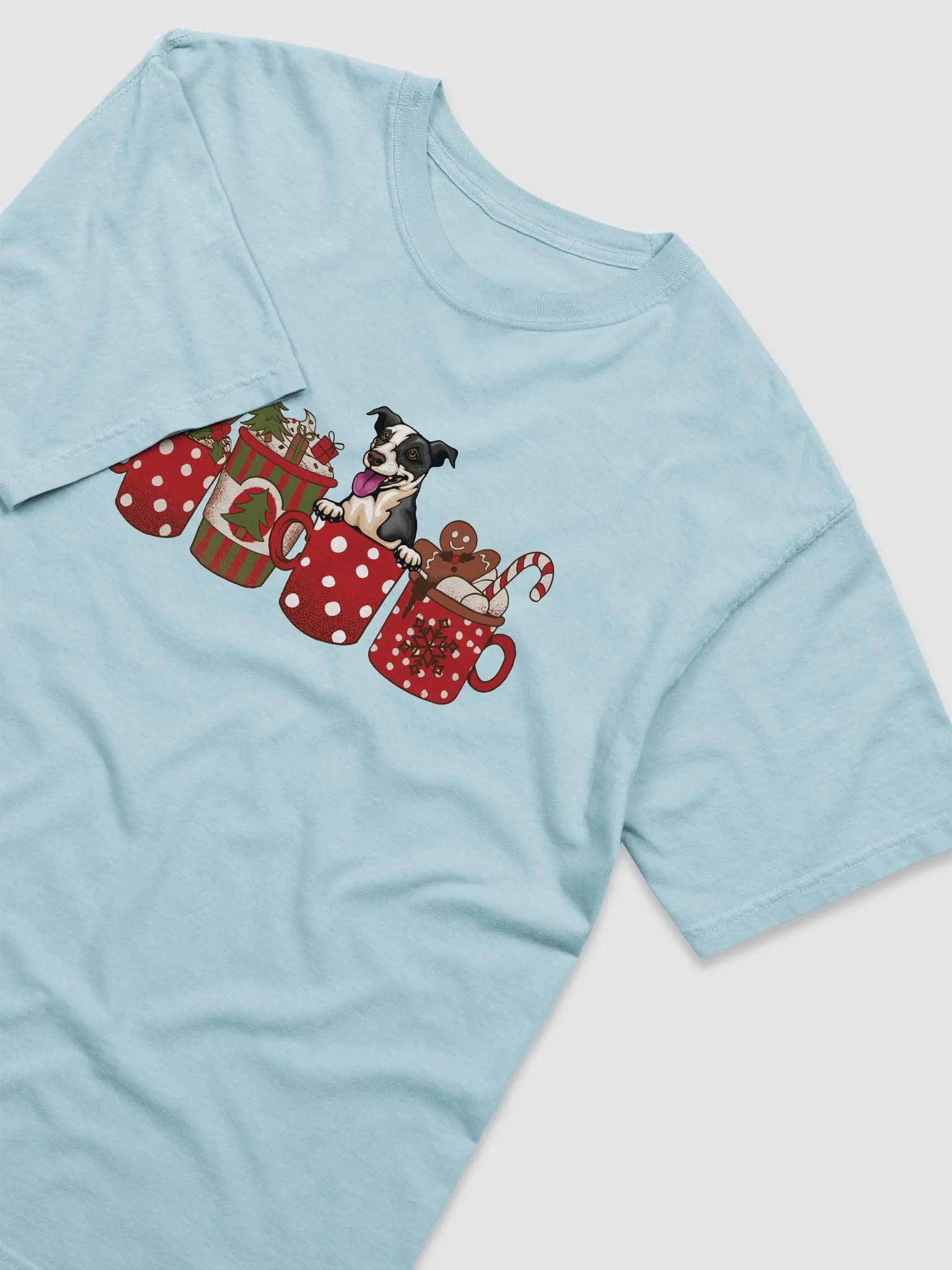 Cute Jack Russell Terrier(Black) in a Christmas Cup T-Shirt | Funny Christmas JRT Pup in a Cup product image (11)