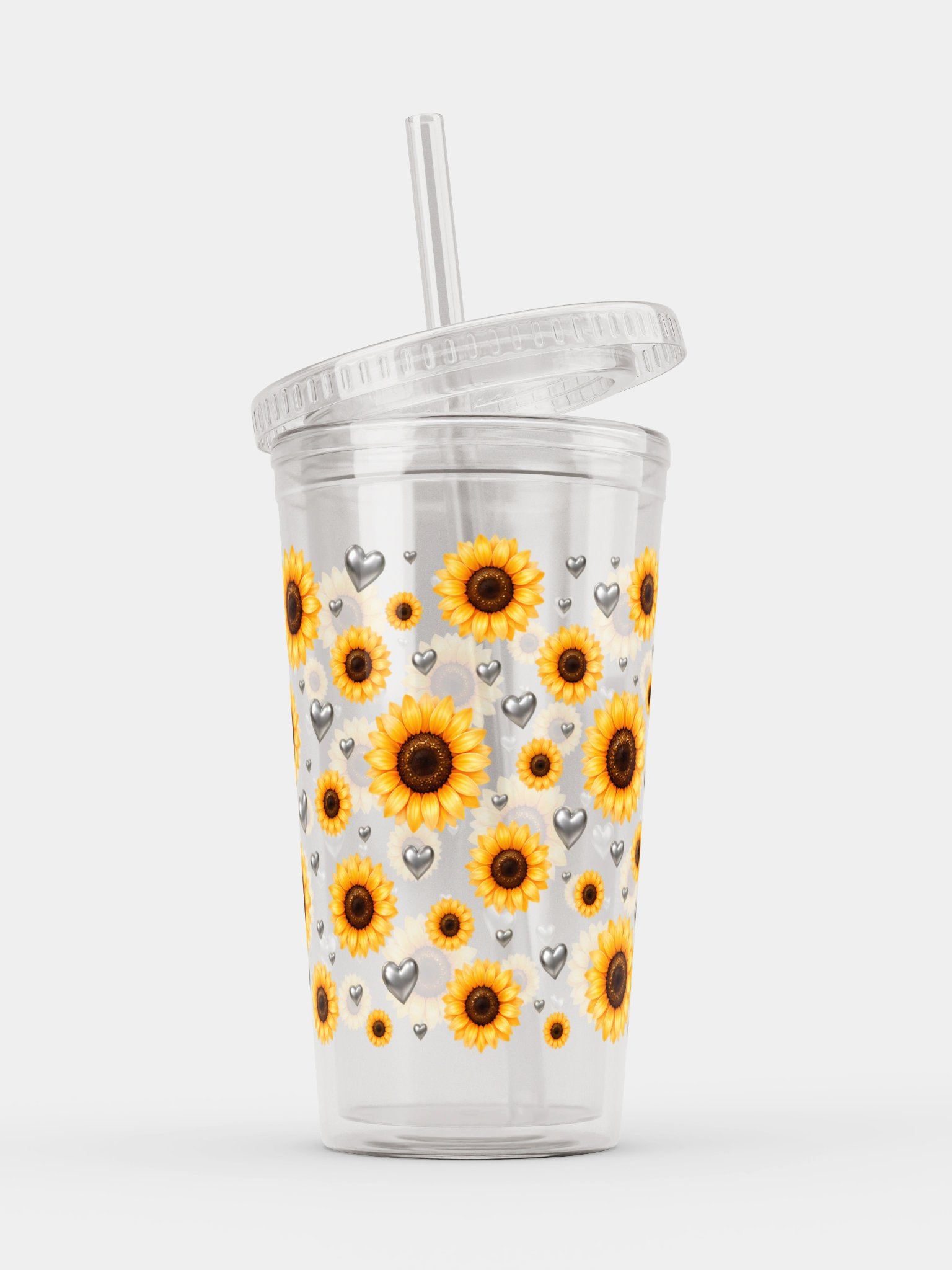 Sunflower Clear Dual Wall Tumbler 16 Oz (473 ml) product image (3)