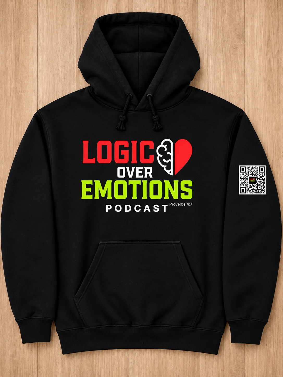 Logic Over Emotions Classic Hoodie - QR Edition product image (1)