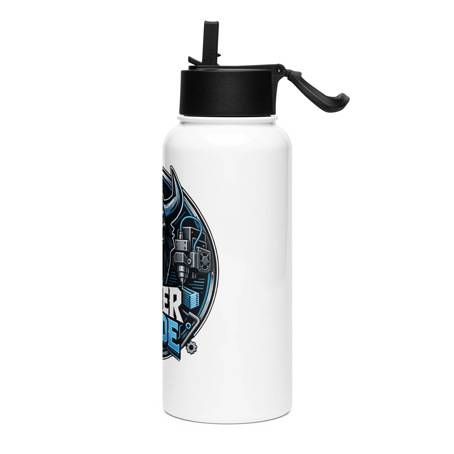 Maker Mode 32oz Water Bottle — Horned Skull Emblem product image (3)