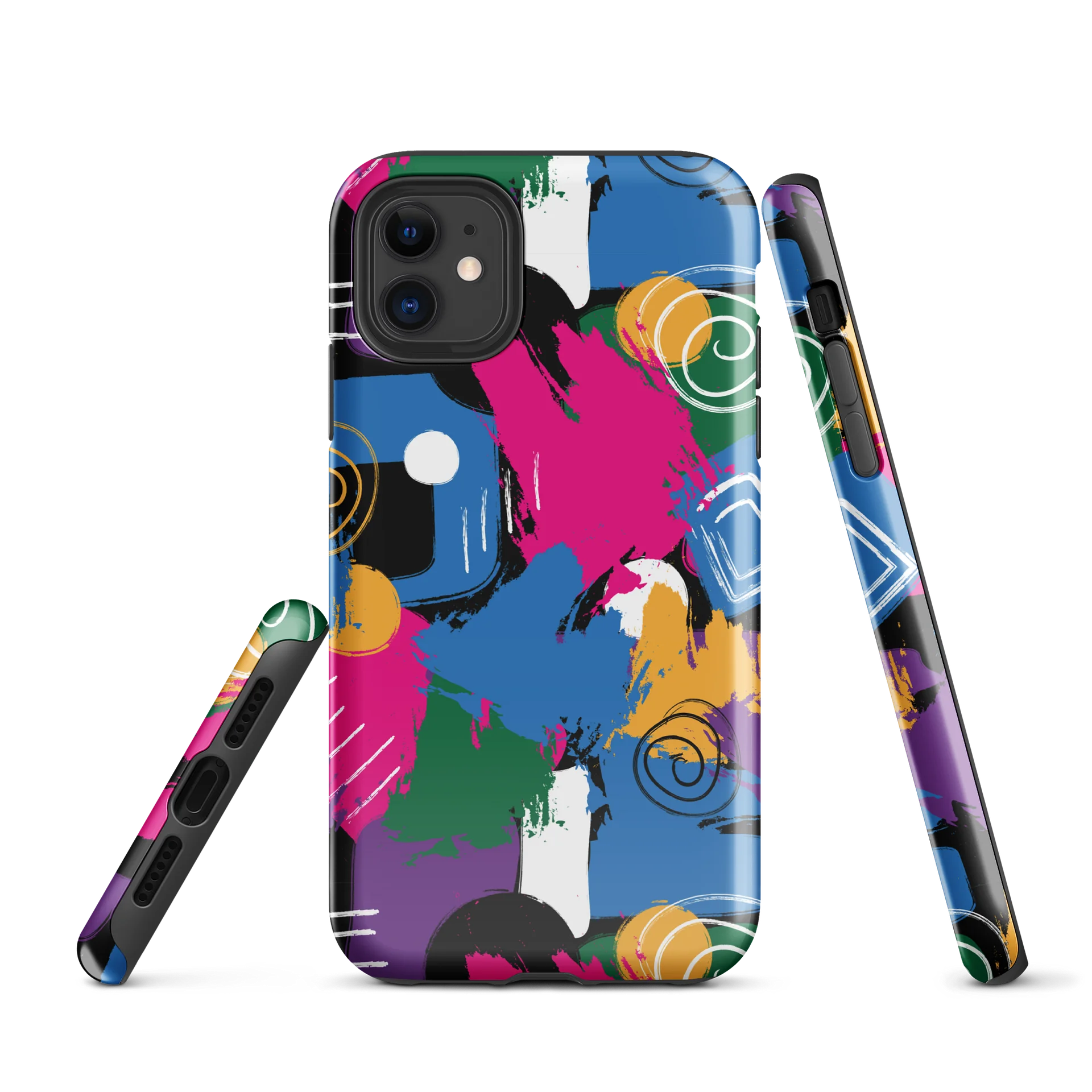 Brush Strokes iPhone Tough Case with Bright Abstract Spots product image (1)