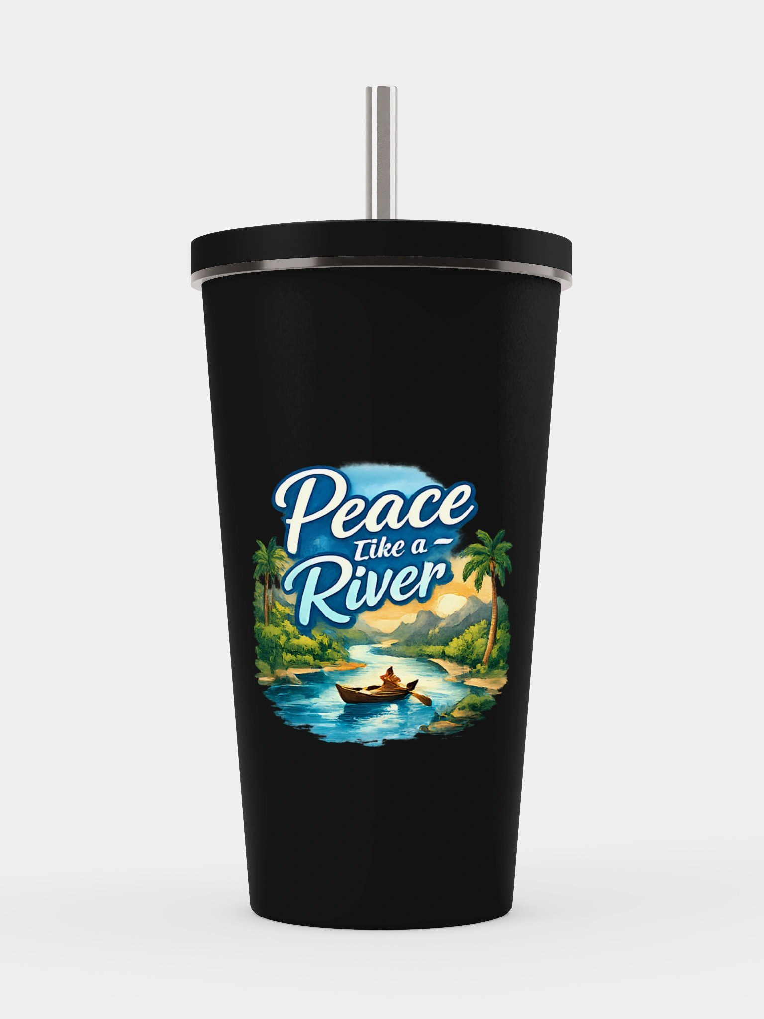 Peace Like a River Tropical Insulated Tumbler with Straw product image (1)
