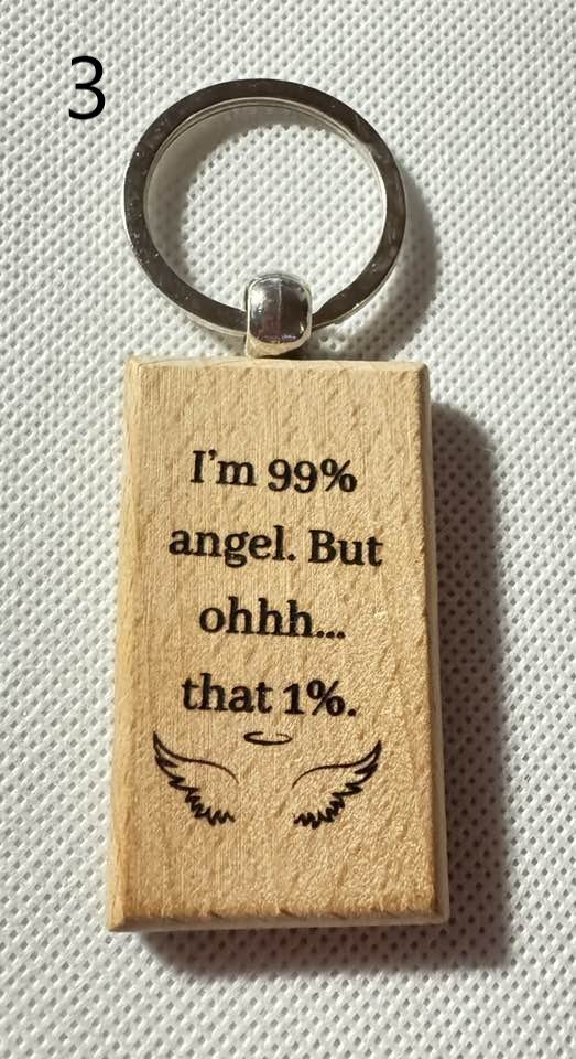 Wooden Engraved Keychains with Sayings & Quotes | Sweet, Sassy, Friendship & Love (5) product image (3)