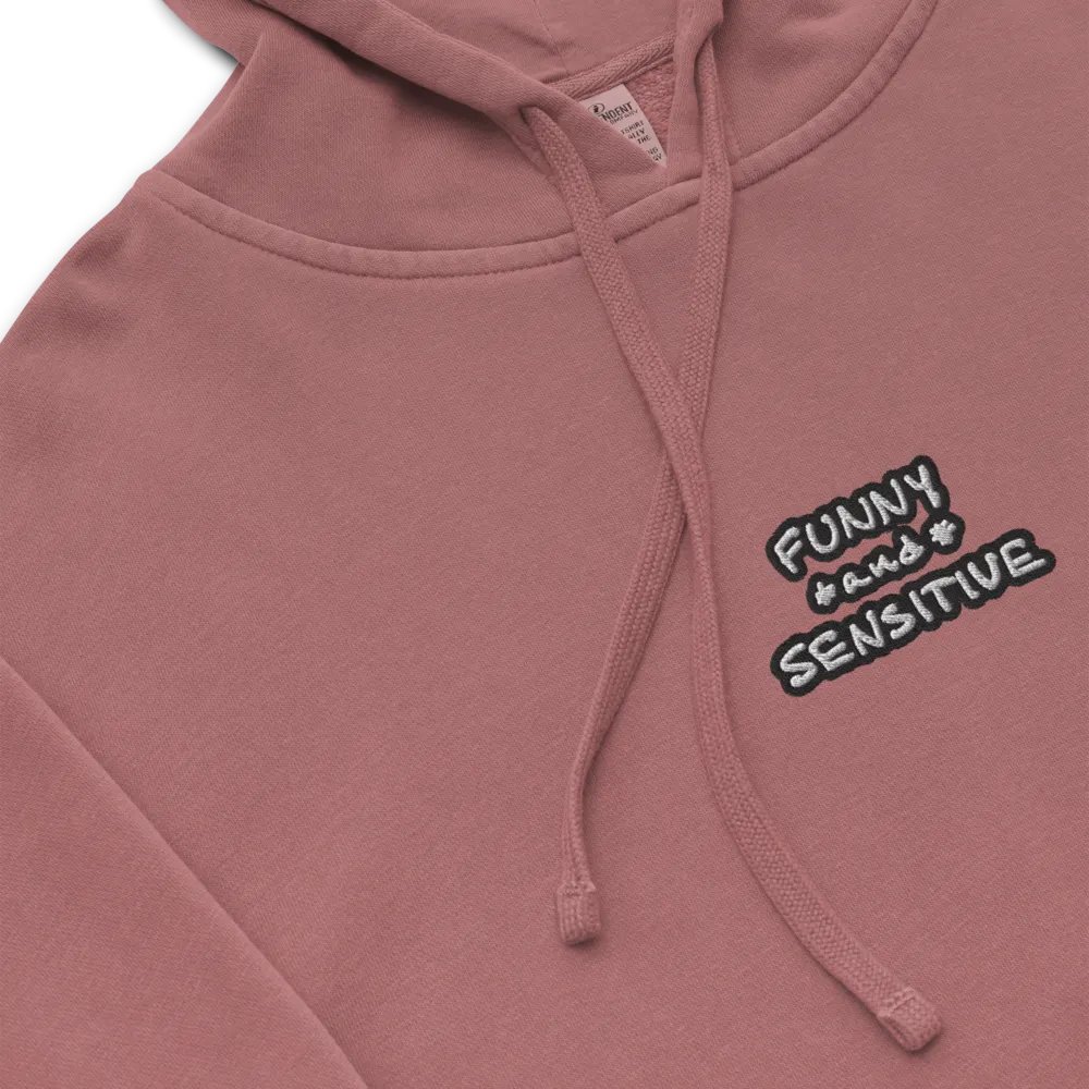 FUNNY *and* SENSITIVE (bubble design 2) embroidered pigment hoodie product image (10)