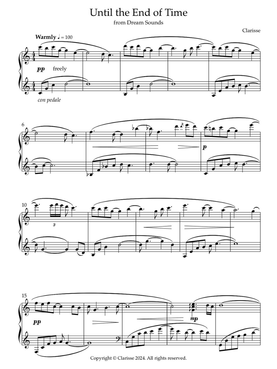 Until the End of Time - Sheet Music product image (1)