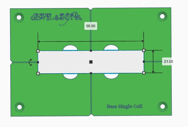 Bass Guitar Single Coil Jazz Bass Style Pickup Routing Template (3D Print File) product image (3)