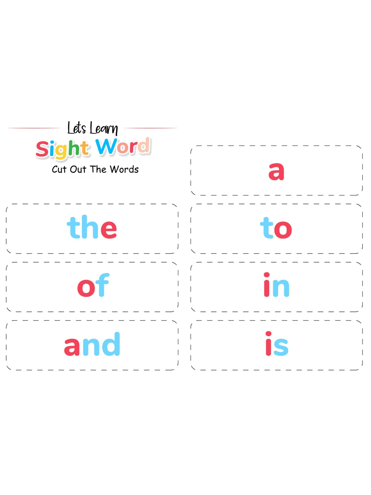 Sight Words Cut & Learn Workbook product image (3)