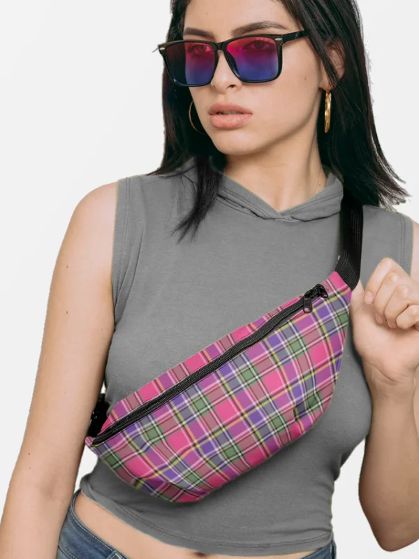 Hot Pink and Purple Vintage Plaid Fanny Pack product image (1)
