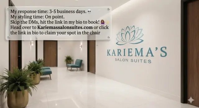 My response time: 3-5 business days. 💀 My styling time: On point. Skip the DMs, hit the link in my bio to book! 💇‍♀️✨Head over to Kariemassalonsuites.com or click the link in bio to claim your spot in the chair. #KariemasSalonSuites #DecaturStylist #AtlantaHair #BehindTheChair #HairStylistLife 