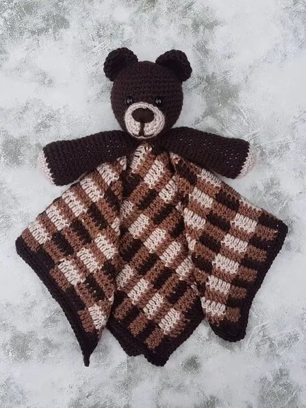 Crochet Bear Lovey Pattern, Baby Security Blanket PDF Pattern - Crafting Happiness product image (7)