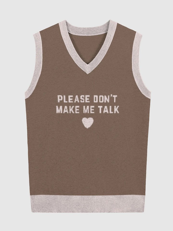 PLEASE DON'T MAKE ME TALK (light pink and brown) knitwear vest product image (1)