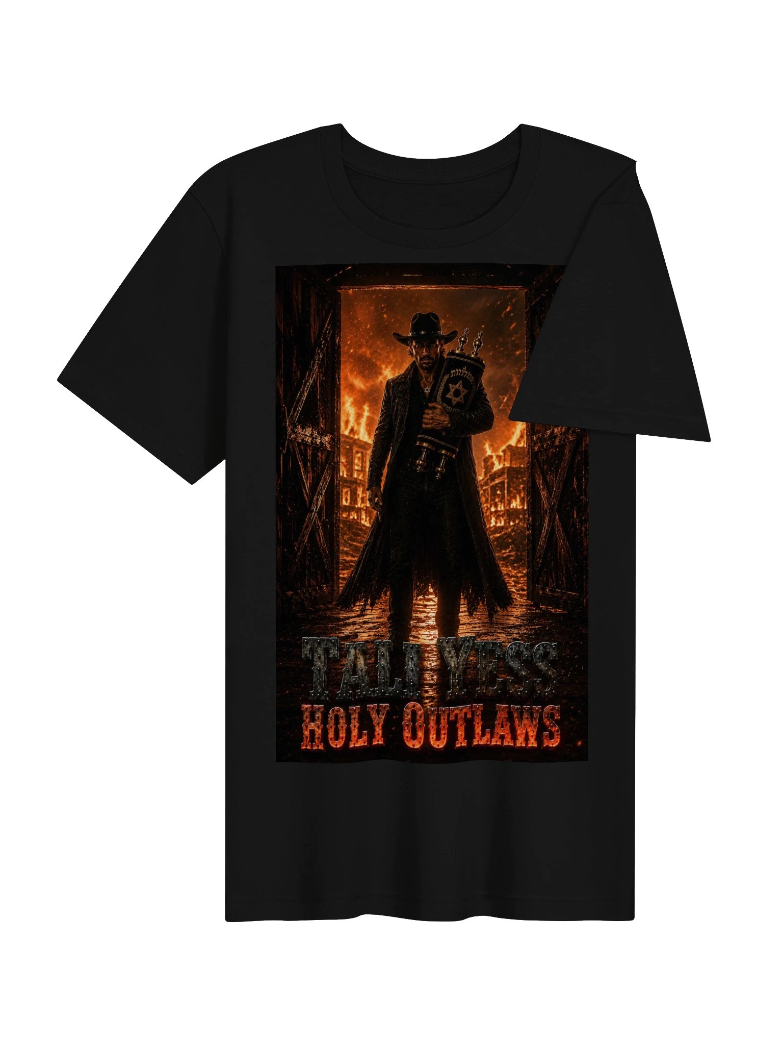 Tali Yess Holy Outlaws — Pose 5 Black T-Shirt product image (4)