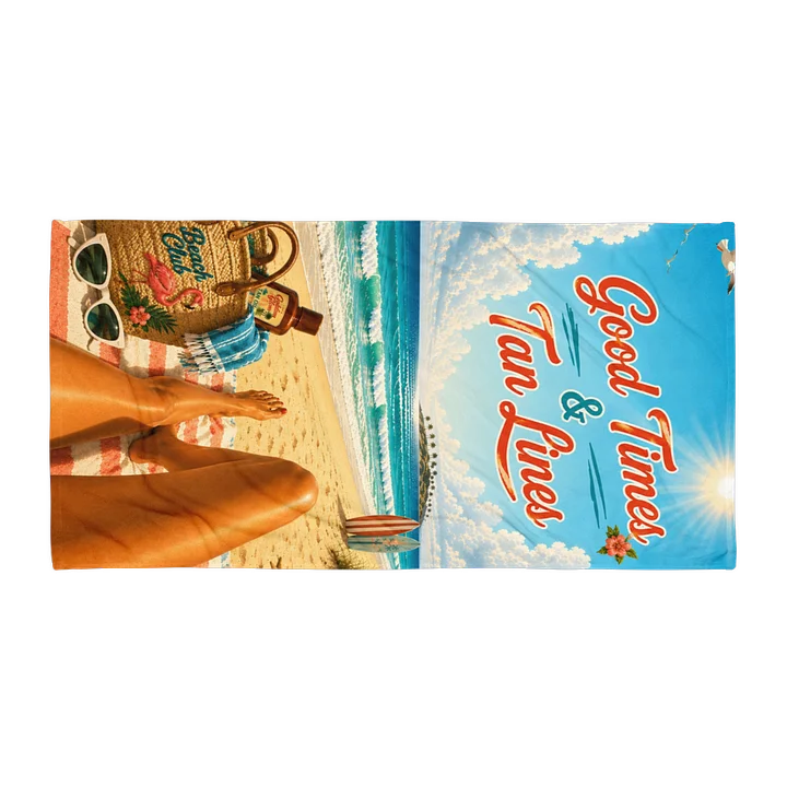 Good Times & Tan Lines Retro Beach Towel product image (1)