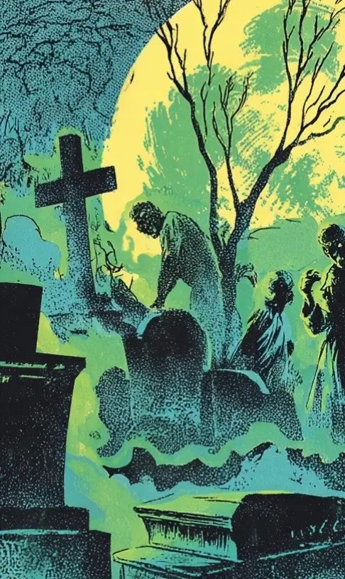 The first corpse woke before midnight. #ViolentIcon #ECComics #VintageHorror #HorrorArt #ZombieArt