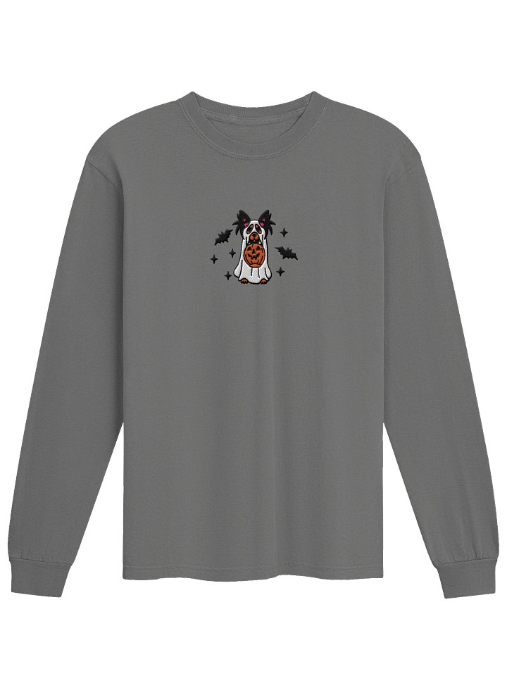 Halloween Longhaired Chihuahua(Black & Tan) Embroidered Long-sleeved T-Shirt product image (9)