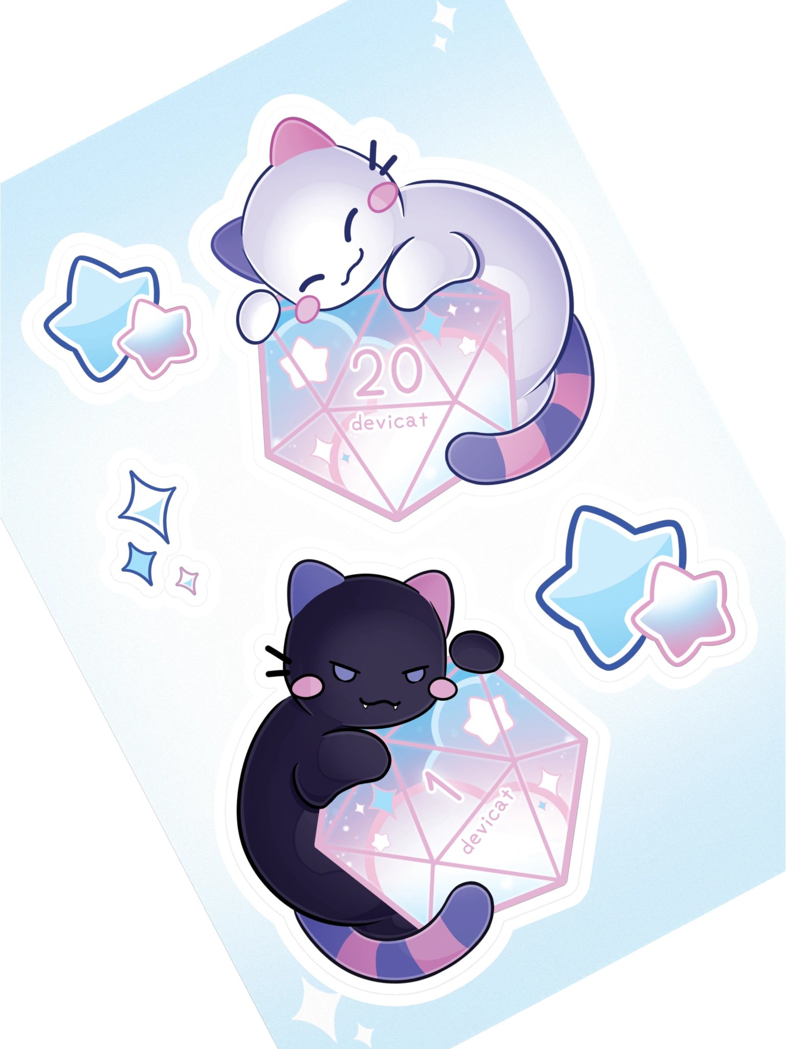 CandiCat and Void Cat D20 Sticker Sheet product image (1)