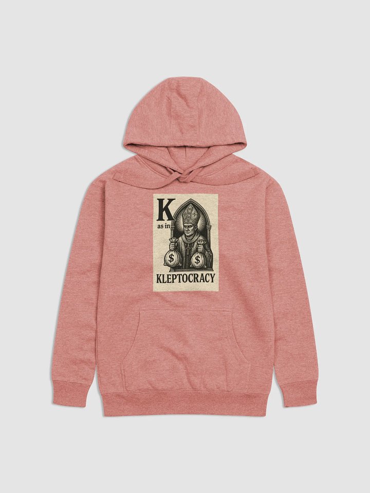 K as in kleptocracy unisex premium hoodie by dark alphabet product image (1)