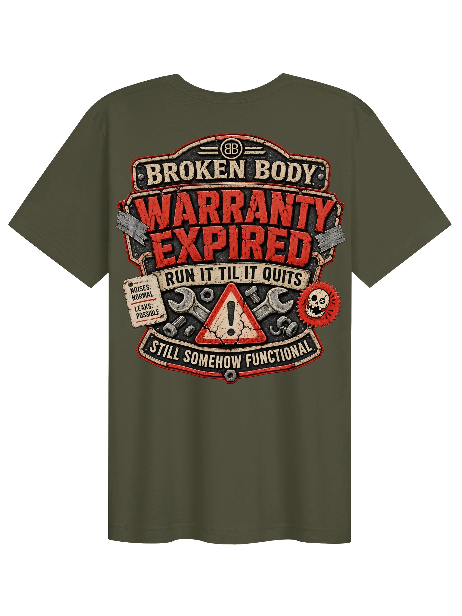 Funny Warranty Expired Shirt — Still Functional, Some Assembly Required | Flat Out Broken™ product image (3)