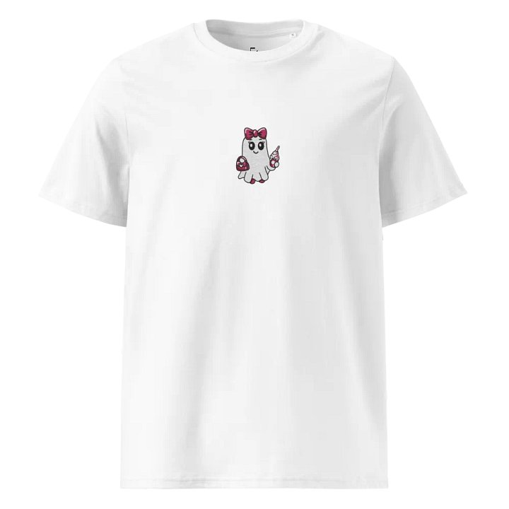 Cute Ghost Embroidered Organic Cotton Regular Fit T-Shirt product image (1)
