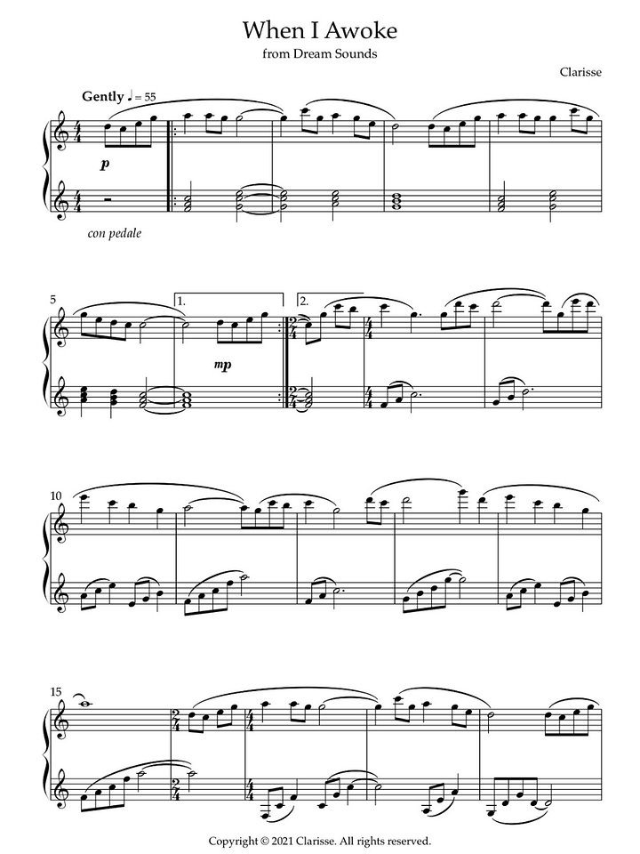 When I Awoke - Sheet Music product image (1)