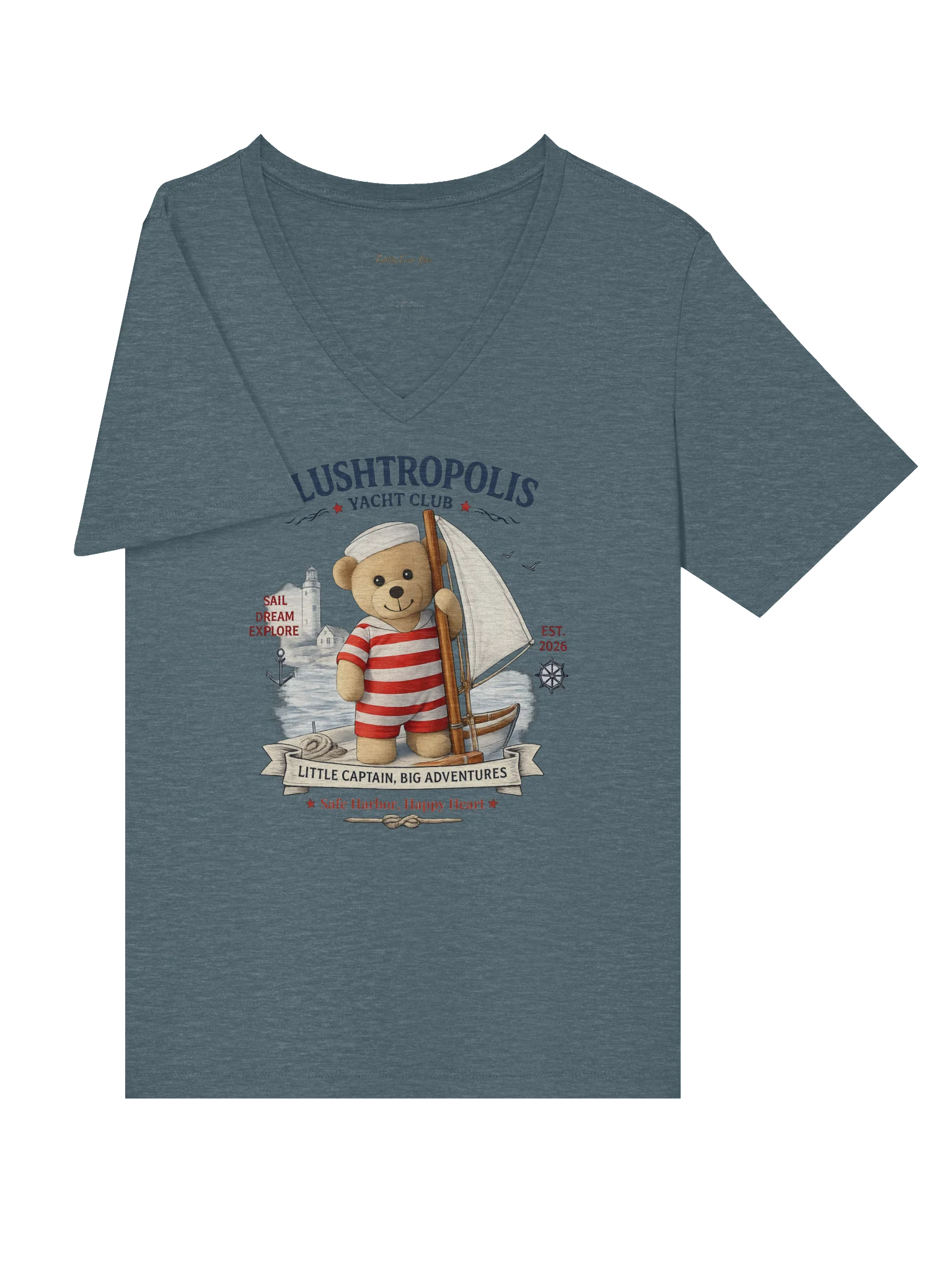 Plushropolis Yacht Club Women’s Relaxed V-Neck T-Shirt product image (5)