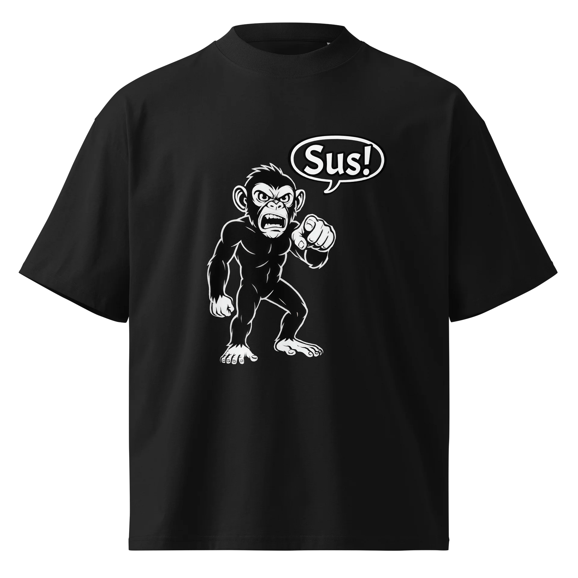 Sus Monkey - Funny Meme T-Shirt - Stanley/Stella Unisex Organic Oversized T-Shirt SATU020 product image (2)