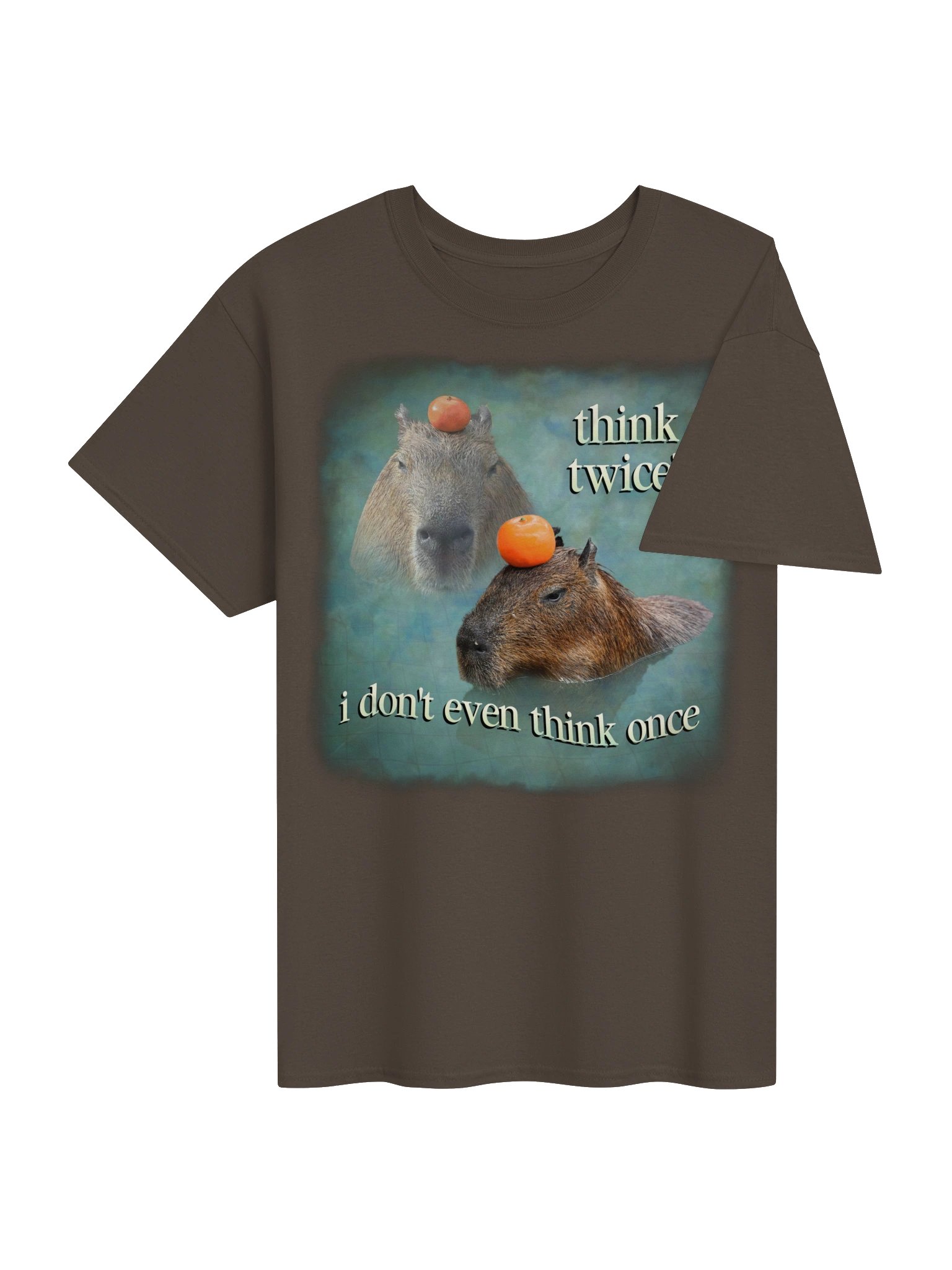 Think twice? I don't even think once capybara T-shirt product image (14)