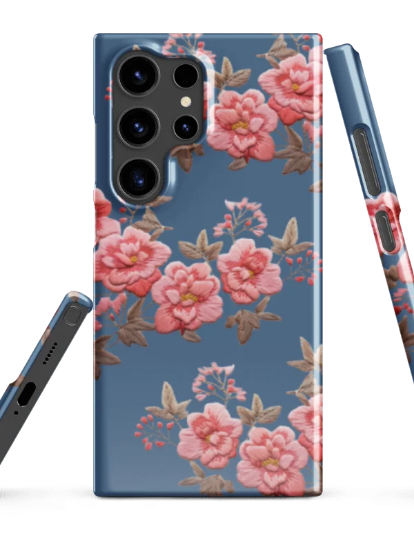 Blue Summer Garden Snap Case for Samsung® with Embroidery Effect - GESTICKTE ROSEN SCHUTZHÜLLE BLAU product image (5)