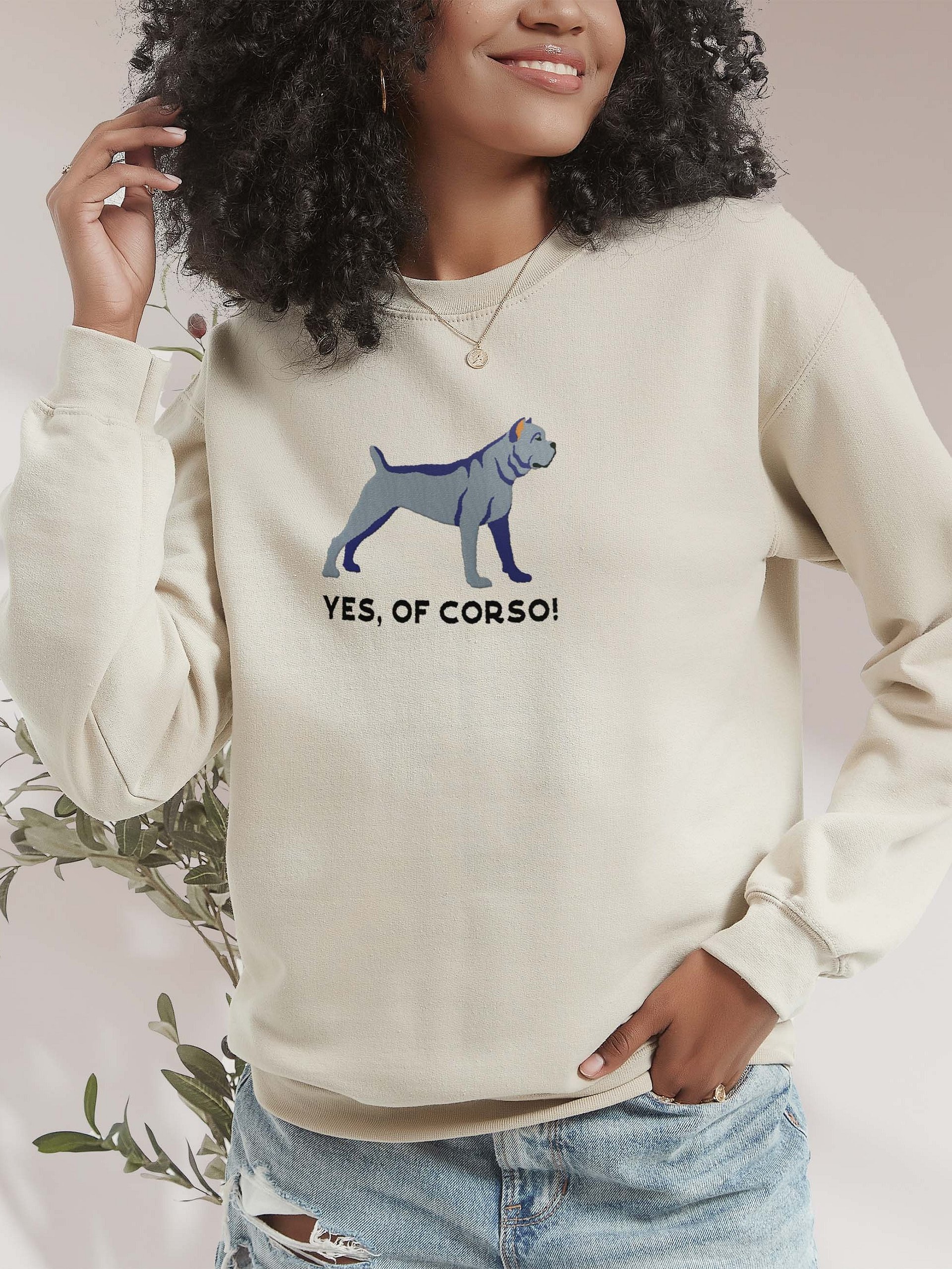 Yes, Of Corso! Sweatshirt (Embroidered) of a Cane Corso(Blue) product image (2)
