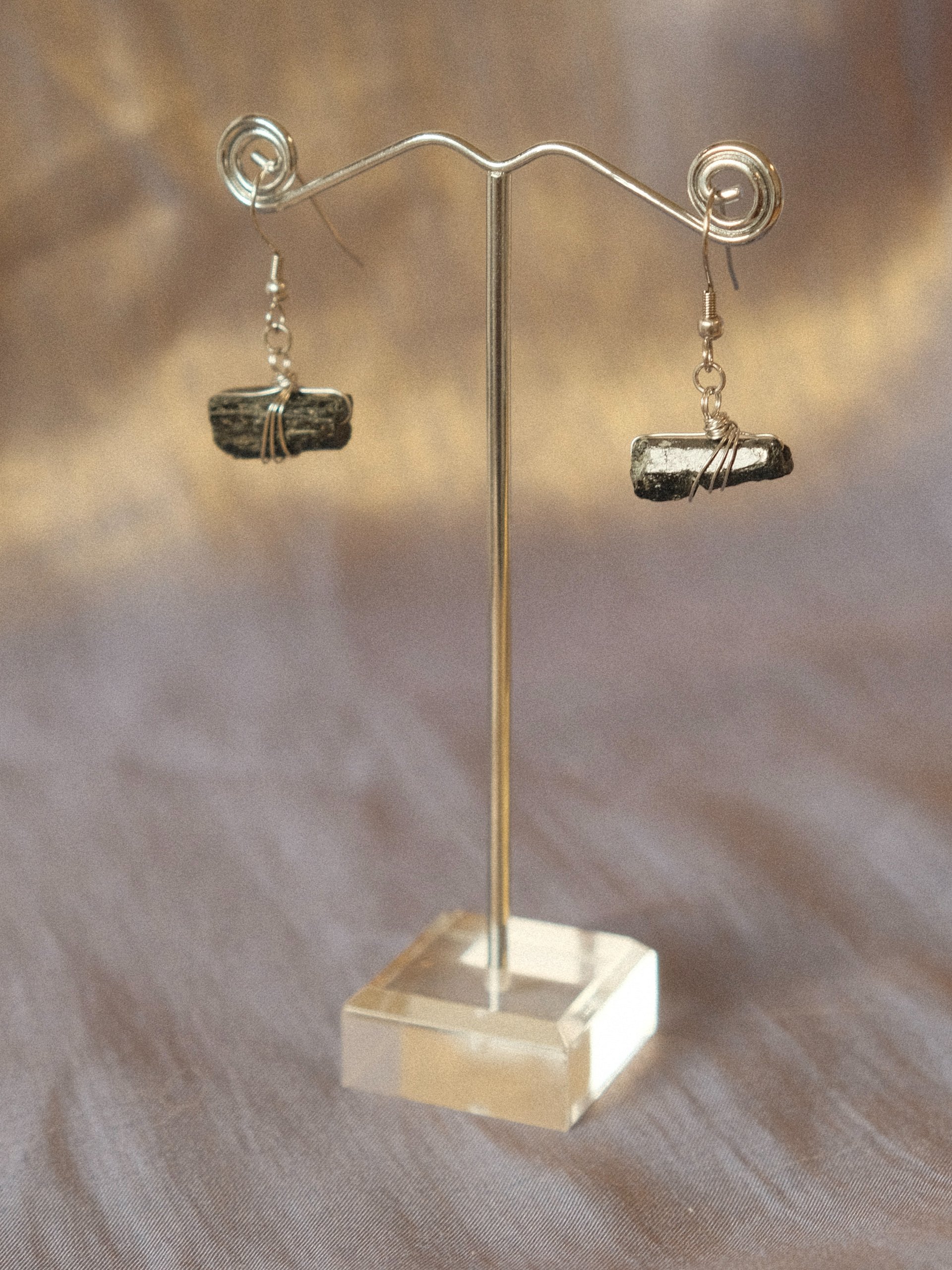 Tourmaline Wrapped Nugget Earrings product image (4)