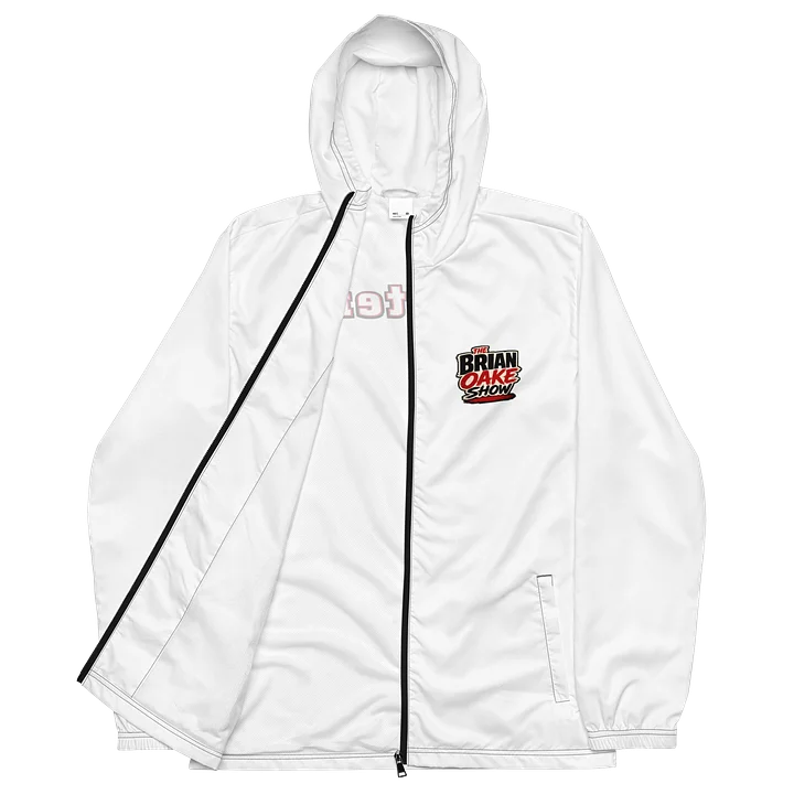 Brian Oake Show - White with black or white Zipper Windbreaker Jacket product image (3)