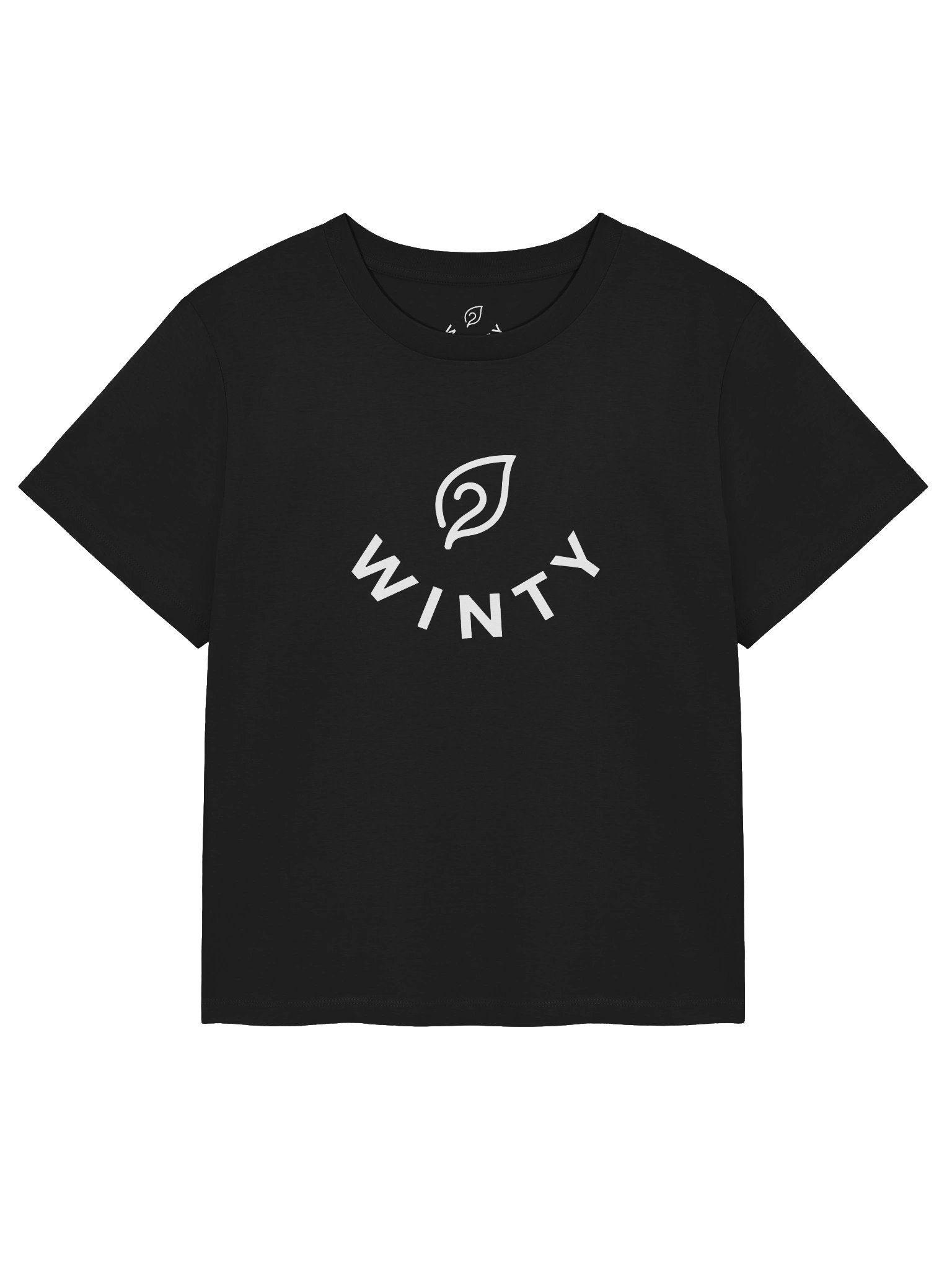 WINTY Women's Organic Ribbed Neck T-Shirt (Black) product image (1)