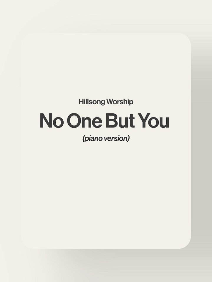 No One But You - Hillsong Worship product image (1)