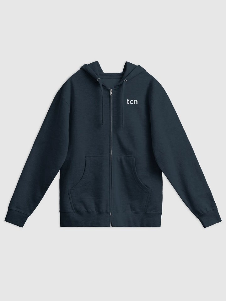 WHITE LOGO ZIP HOODIE — FRONT product image (1)
