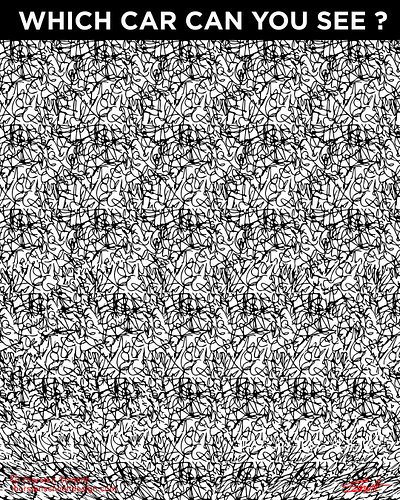 Can you see the car? Unfocus your eyes, it's a stereogram illusion.