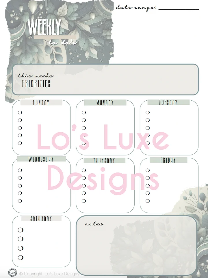 The 'Ellie' Exclusive To Do List Bundle - 8.5x11 - Printable product image (2)