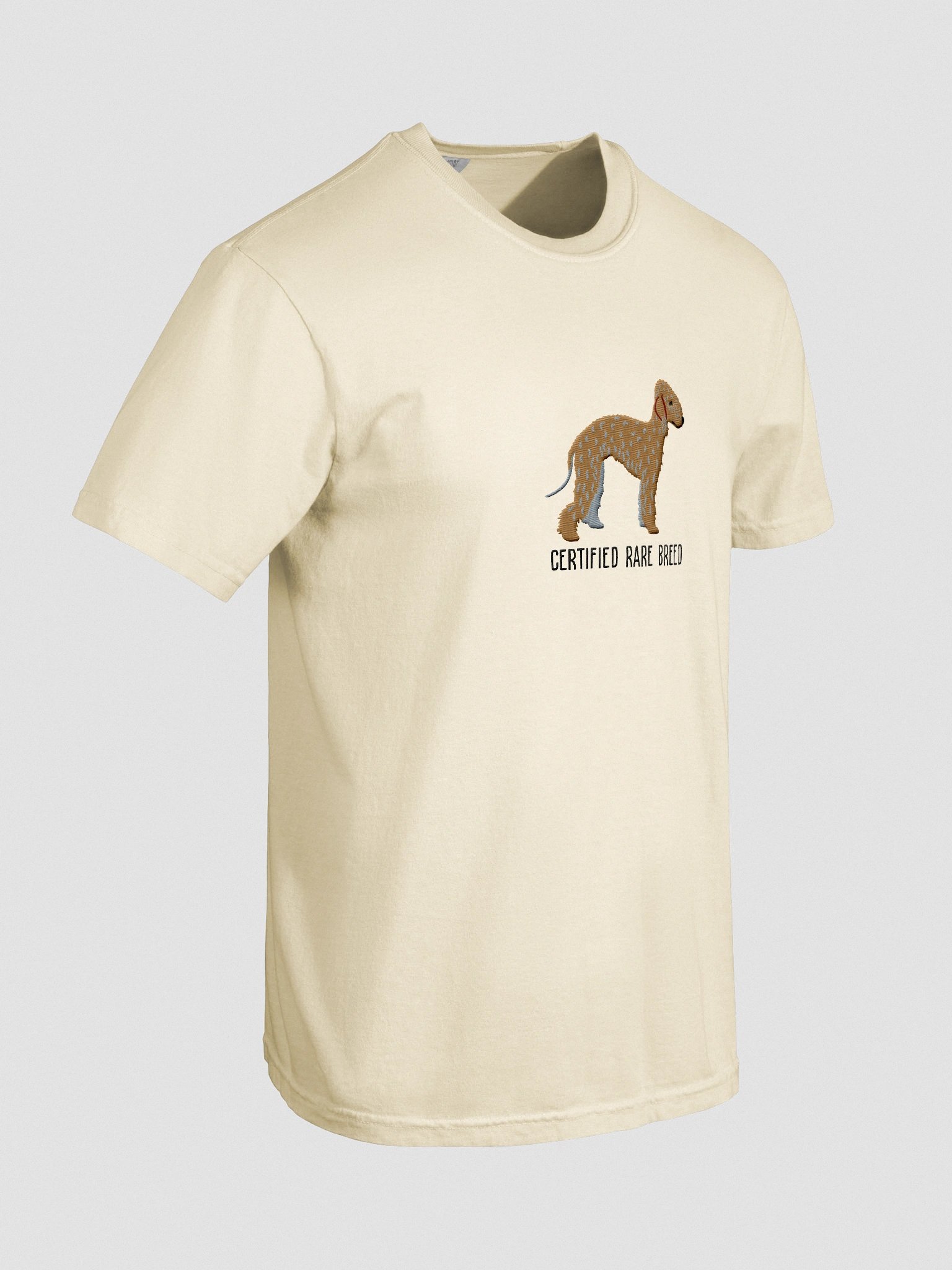Certified Rare Breed T-Shirt(Embroidered) of a Bedlington Terrier(Tan) product image (11)