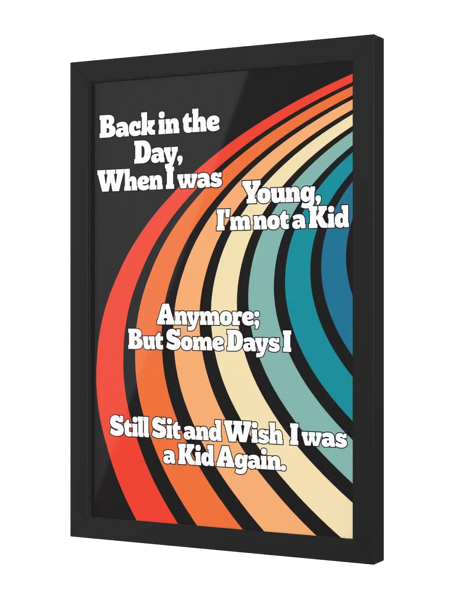 "Back in the Day" Vibrant Matte Poster in Ayous Wood Frame product image (6)