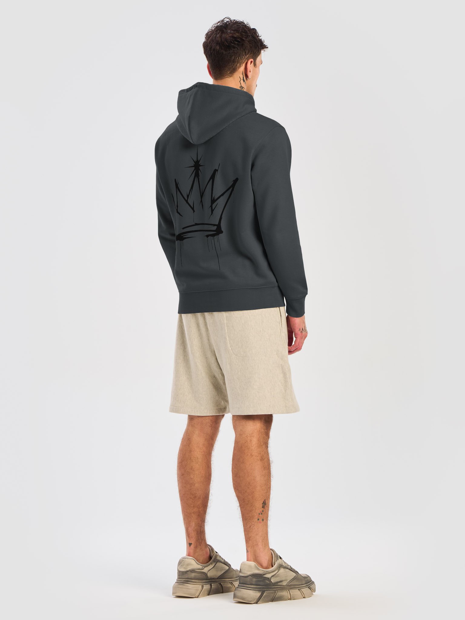 ONE KING Urban Crown Premium Street Hoodie black print product image (4)