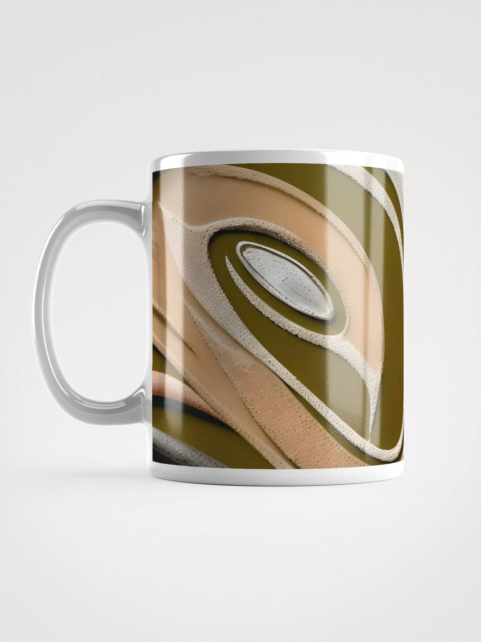 Abstract In Earthtones White Glossy Mug product image (5)