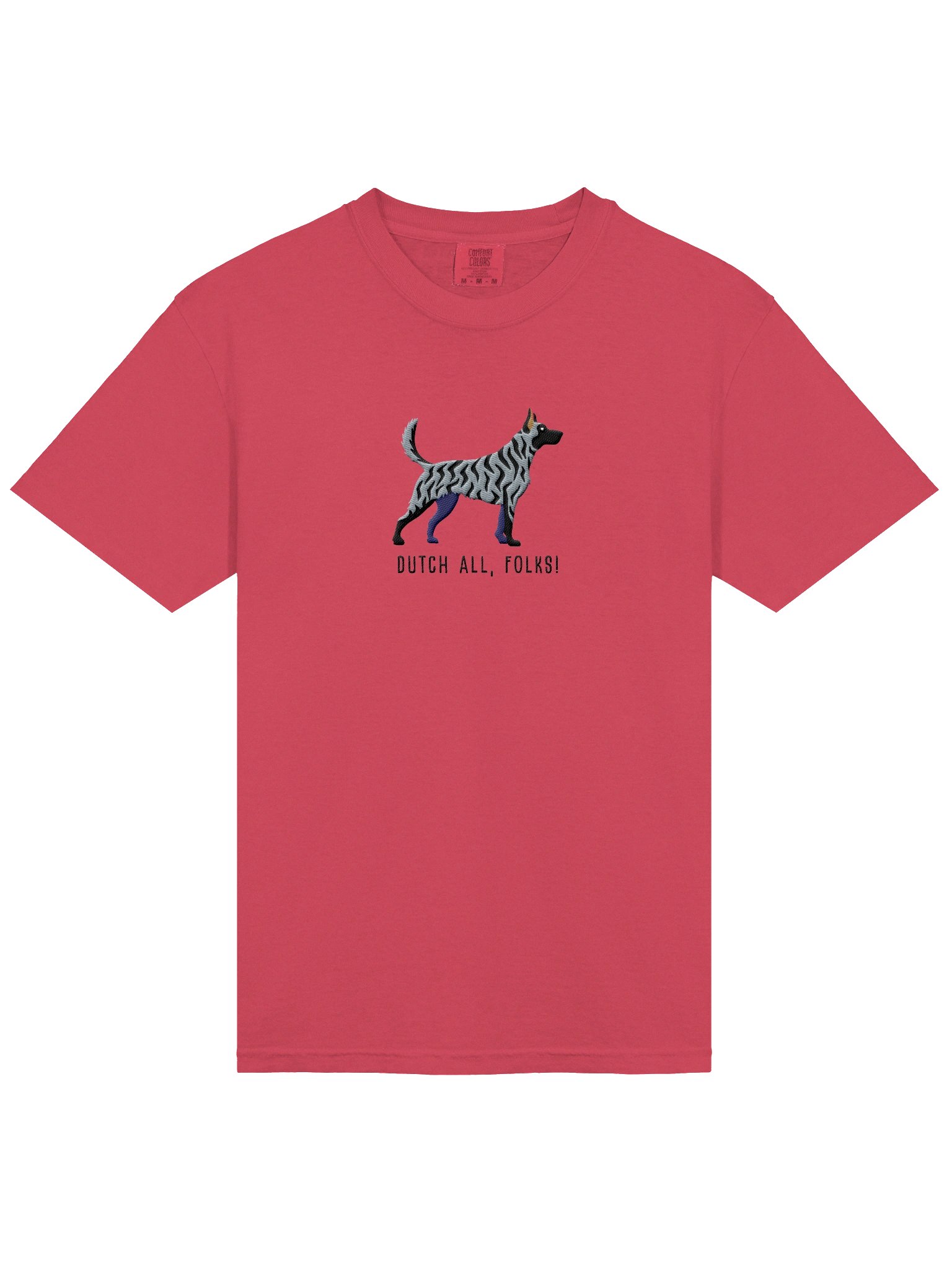 Dutch All, Folks! T-Shirt(Embroidered) of a Dutch Shepherd(Blue Brindle) product image (6)