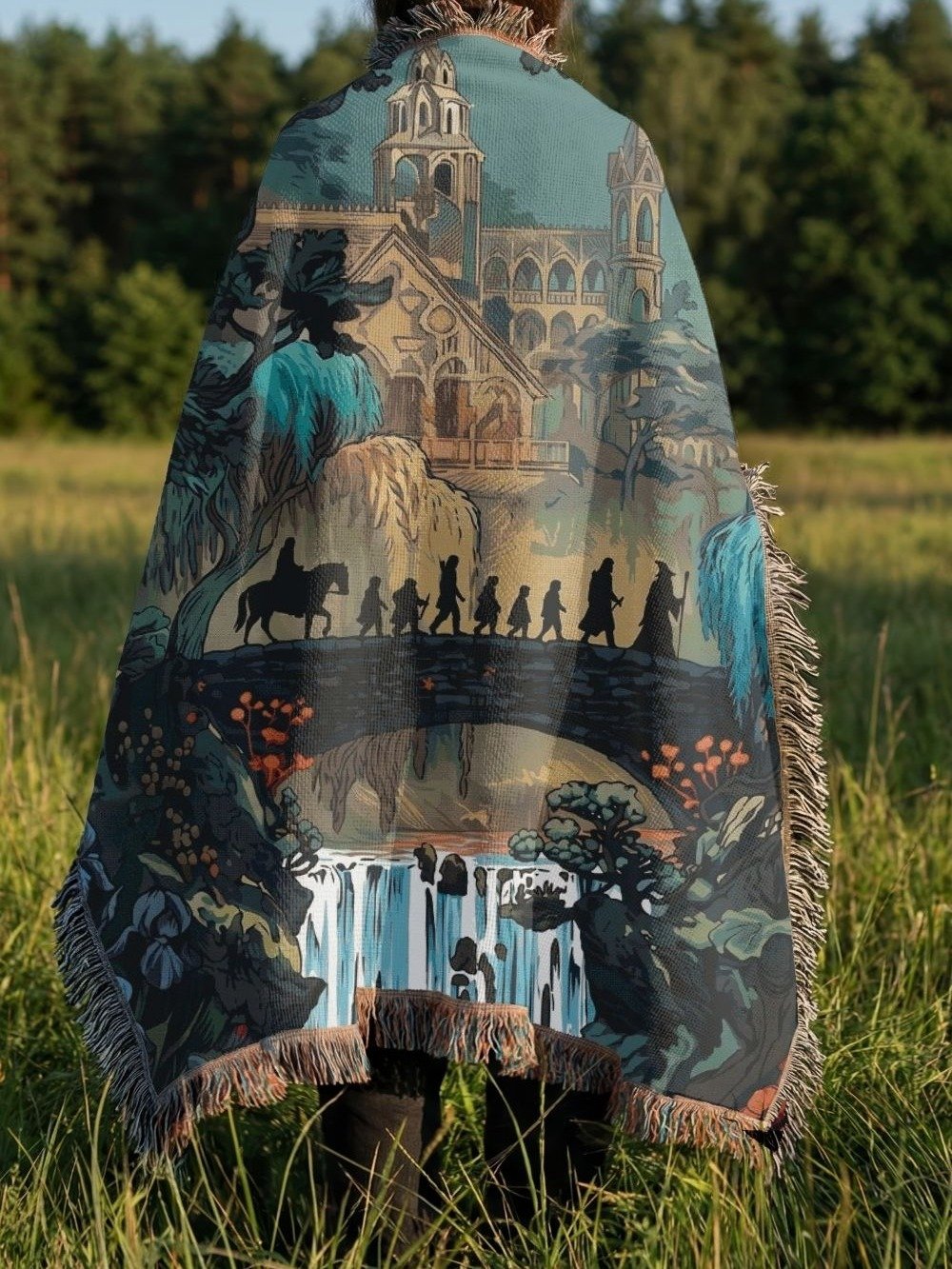 Lord of the Rings: The Fellowship at Rivendell Woven Tapestry Blanket product image (4)