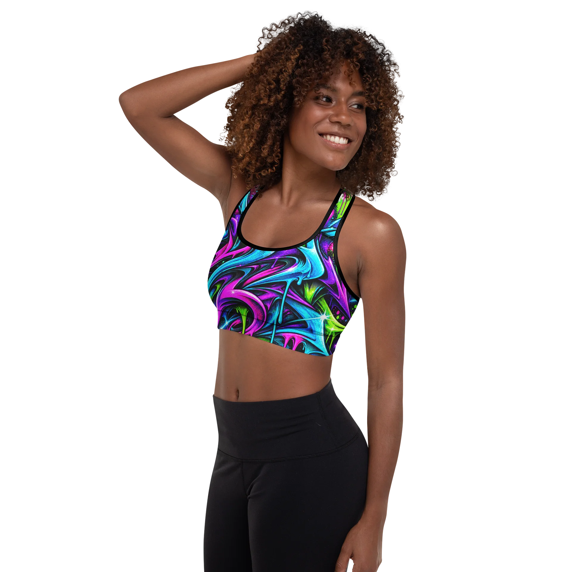 MMD Neon Chaos Padded Sports Bra product image (4)
