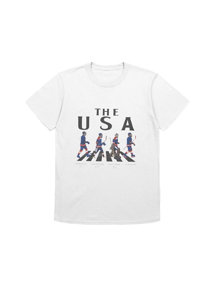 USA Women Ice Hockey Walking Road Signatures T-Shirt product image (1)